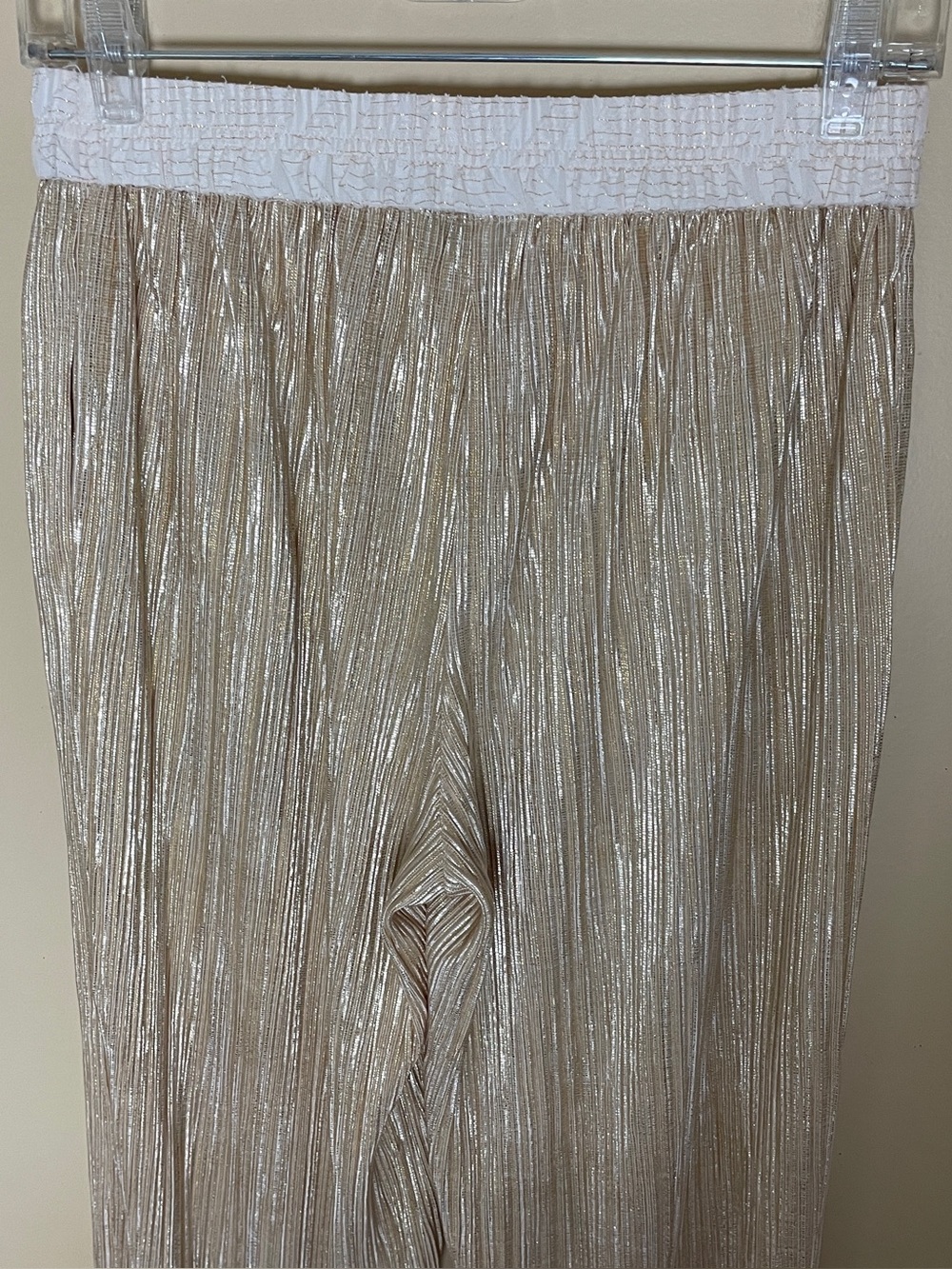 Anthropologie Elevenses Metallic Pants Women's XS Pleated Pull on Party Disco - Picture 4 of 12